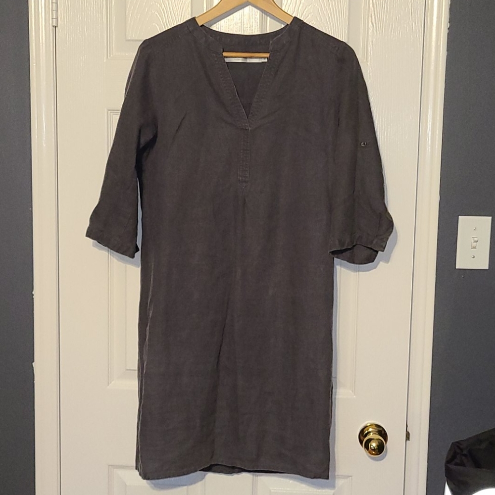 Grey, linen dress